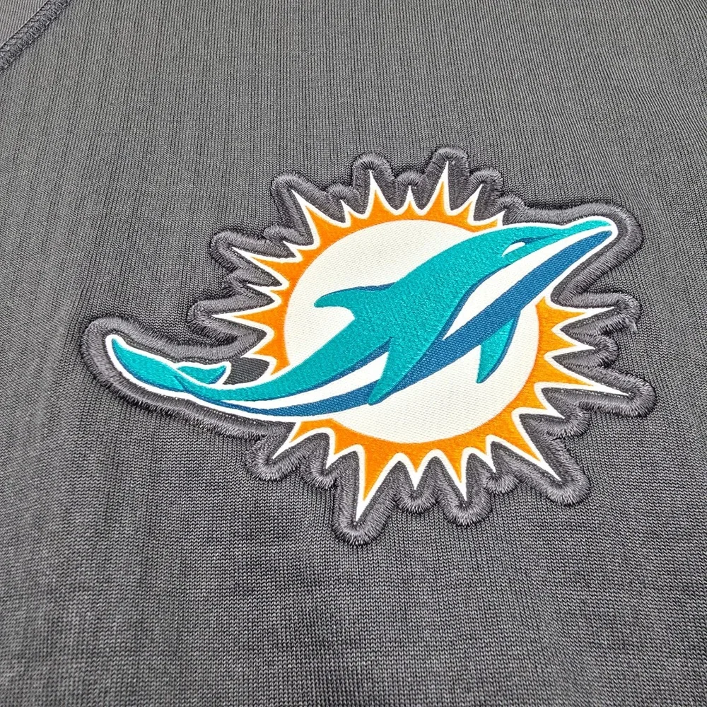 Nike NFL Miami Dolphins Shirt Mens Large Gray Long Sleeve Onfield Apparel New